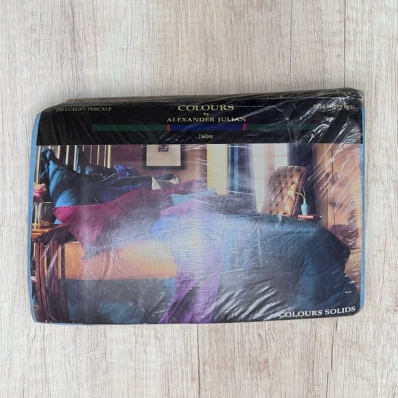 NEW COLOURS Alexander Julian TWIN 3-PC Blue Sky Sheet Set Flat Fitted Sheet Set - Picture 7 of 8